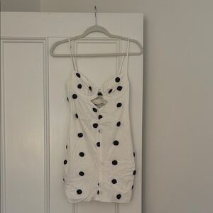 White Polka Dot Women's Top